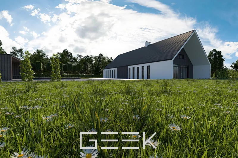 3D exterior · Barn house