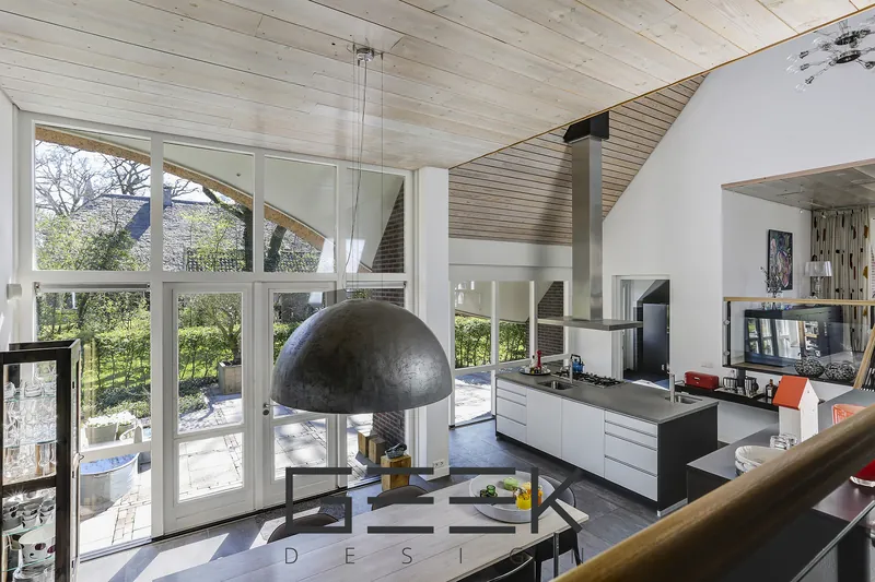 Loft with high windows