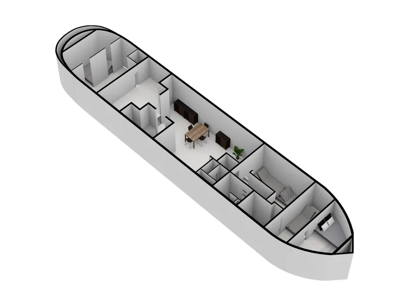 3D floor plan · Houseboat