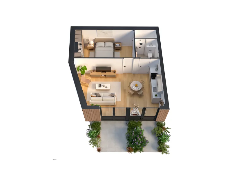 HQ 3D floor plan · Apartment, perspective