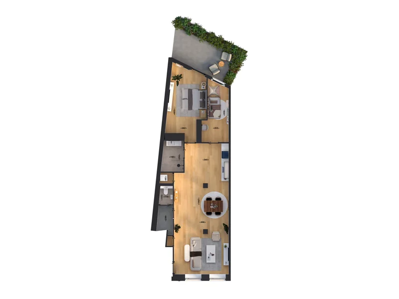 HQ 3D floor plan · With dimensions